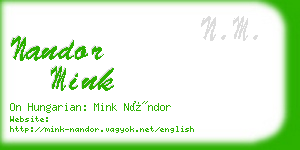 nandor mink business card